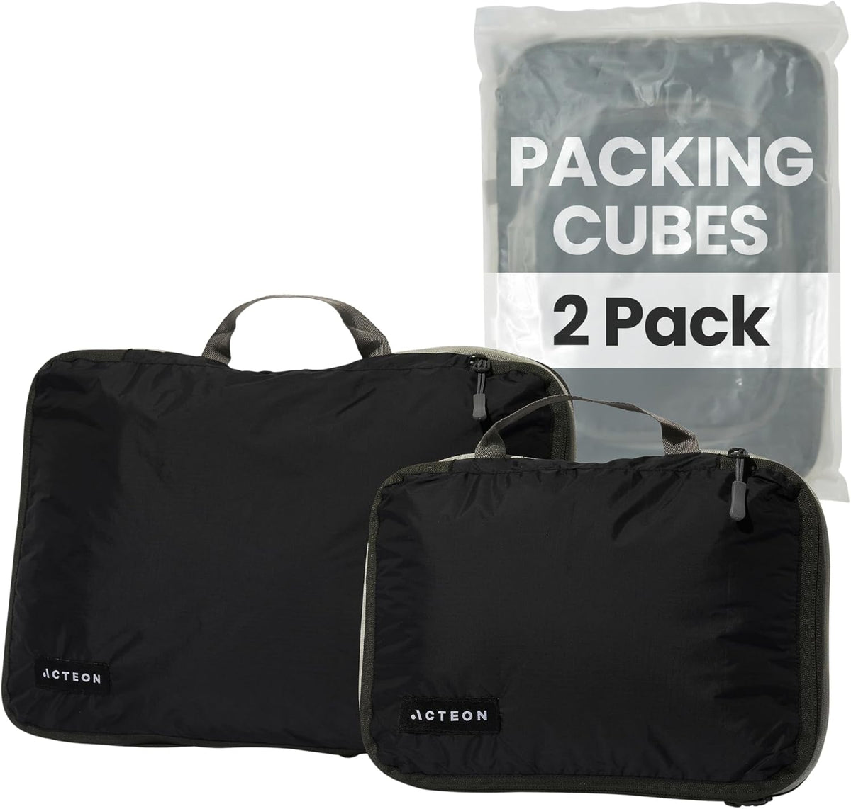Compression Packing Cubes - 2 Pack Clean Dirty Separate Zipper - Lightweight Travel Packing Cubes for Luggage - Suitcase Organizer Travel Cubes - Large Small Laundry for Clothes Shoes Makeup