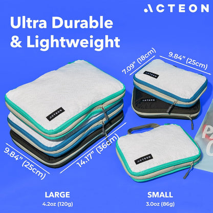 Compression Packing Cubes - 2 Pack Clean Dirty Separate Zipper - Lightweight Travel Packing Cubes for Luggage - Suitcase Organizer Travel Cubes - Large Small Laundry for Clothes Shoes Makeup