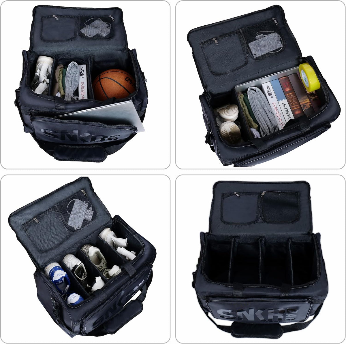 Shoe Bags for Travel Sneaker Travel Bag Shoes Duffel Bags Waterproof Gym Sports Luggage Sneakerhead Bag for Men with 3 Adjustable Dividers fit 4 Pairs Heavy Duty Travel Accessories (red)