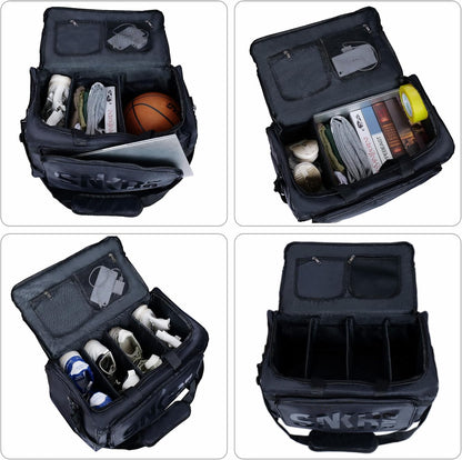 Shoe Bags for Travel Sneaker Travel Bag Shoes Duffel Bags Waterproof Gym Sports Luggage Sneakerhead Bag for Men with 3 Adjustable Dividers fit 4 Pairs Heavy Duty Travel Accessories (red)