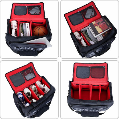Shoe Bags for Travel Sneaker Travel Bag Shoes Duffel Bags Waterproof Gym Sports Luggage Sneakerhead Bag for Men with 3 Adjustable Dividers fit 4 Pairs Heavy Duty Travel Accessories (red)