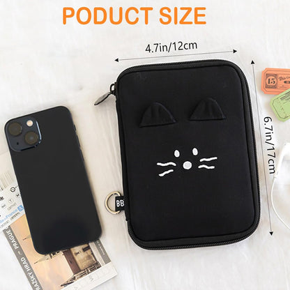 Cute & Multi-Purpose Passport Holder & Travel Wallet – Fun, Stylish Travel Organizer with Multiple Compartments for Passport, Cards, Cash & Tickets – Durable & Secure Document Organizer (Cat)