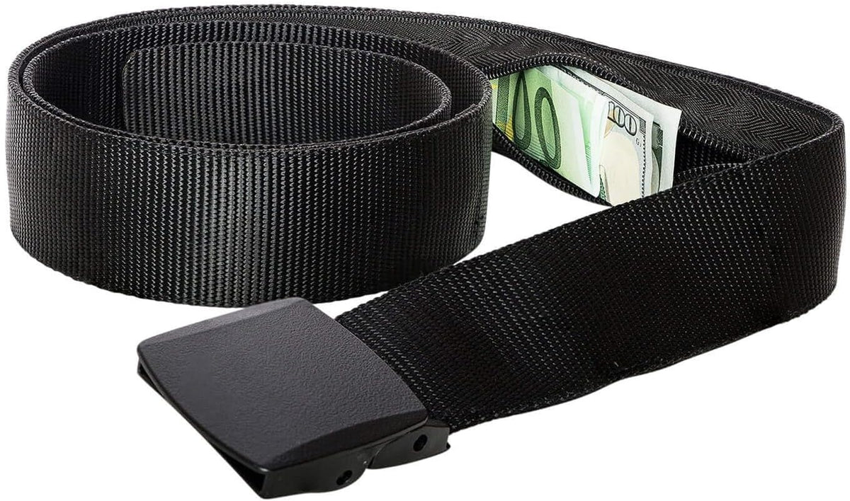Travel Security Belt - Hidden Money Belt Pouch - Anti-Theft Concealable Design with Zipper Pocket for Cash, Card, Accessories - Adjustable Fit for Men and Women