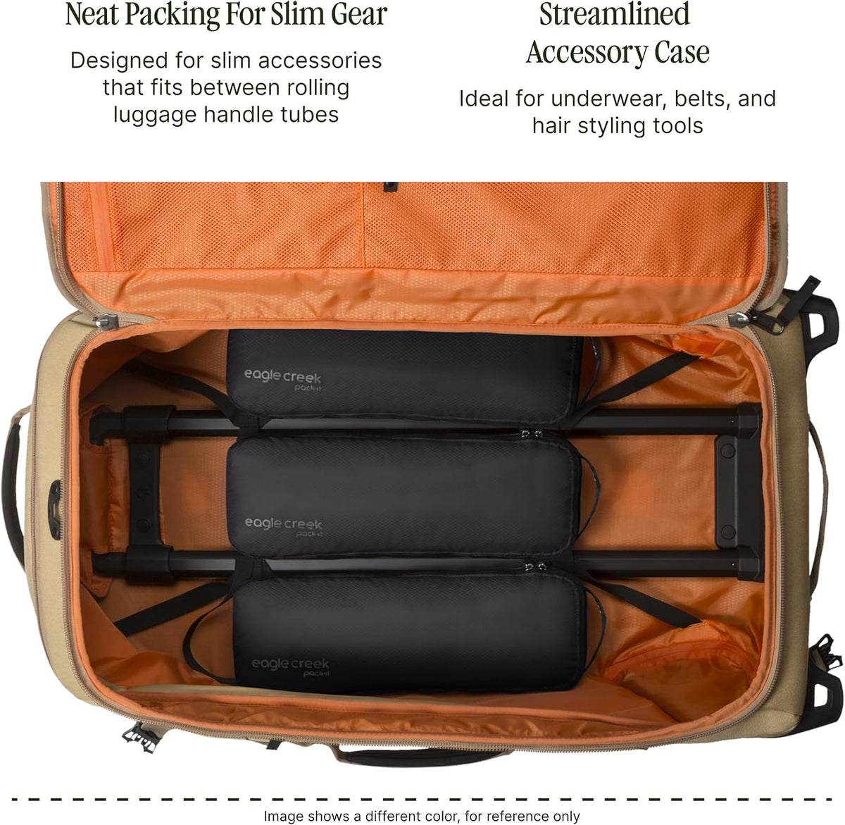 Pack-It Isolate Slim Cube M/M/M Set - Minimalist Compact Travel Organizer for Hair Styling Tools, Belts & Small Items - Travel Accessories - Black