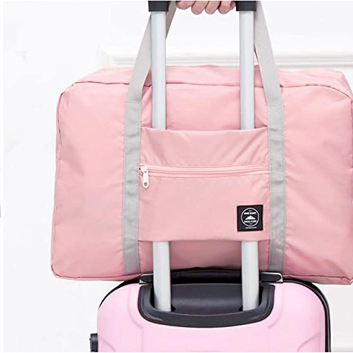 Travel Bag 2PCS Foldable Duffle Tote Weekender Overnight Luggage Bag | 2PCS Travel Bag Carry on Nylon Lightweight Foldable Duffle Tote for Sports Gym Weekender Overnight (With 2 Waterproof Pouch)