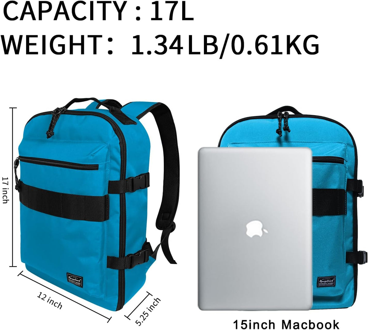 Small Carry-on Personal Item Backpack with luggage strap, Laptop Backpack for Men and Women, Business Travel Gym Sport, Pewter