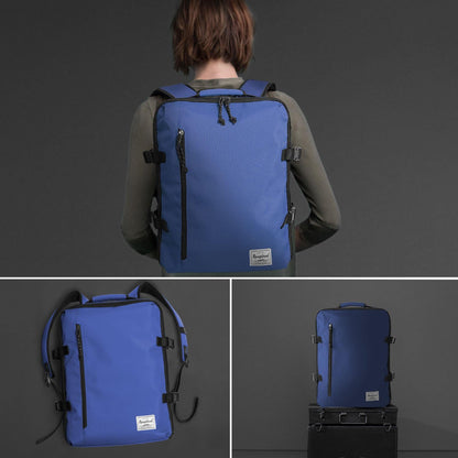 Small Carry-on Personal Item Backpack with luggage strap, Laptop Backpack for Men and Women, Business Travel Gym Sport, Pewter