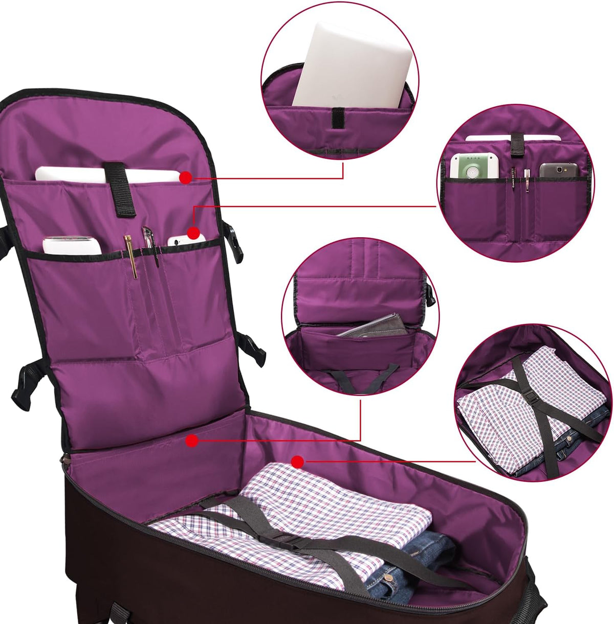 Small Carry-on Personal Item Backpack with luggage strap, Laptop Backpack for Men and Women, Business Travel Gym Sport, Pewter