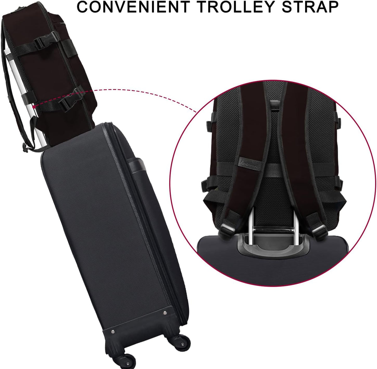Small Carry-on Personal Item Backpack with luggage strap, Laptop Backpack for Men and Women, Business Travel Gym Sport, Pewter