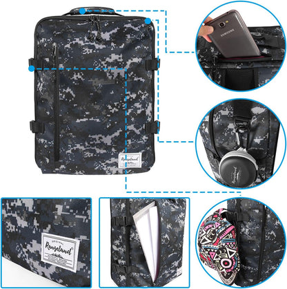 Small Carry-on Personal Item Backpack with luggage strap, Laptop Backpack for Men and Women, Business Travel Gym Sport, Pewter
