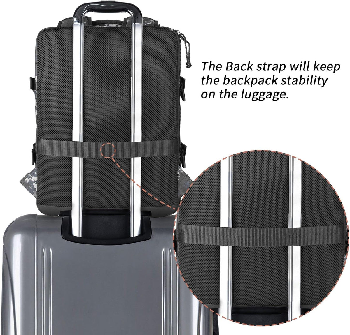 Small Carry-on Personal Item Backpack with luggage strap, Laptop Backpack for Men and Women, Business Travel Gym Sport, Pewter