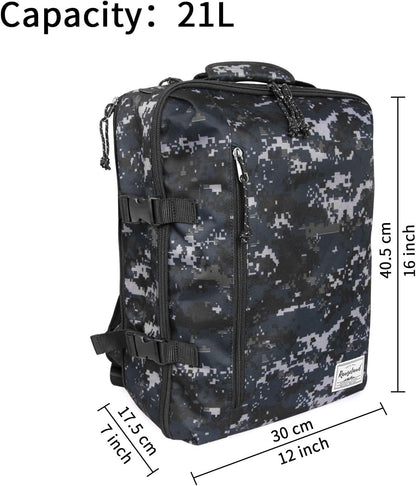 Small Carry-on Personal Item Backpack with luggage strap, Laptop Backpack for Men and Women, Business Travel Gym Sport, Pewter