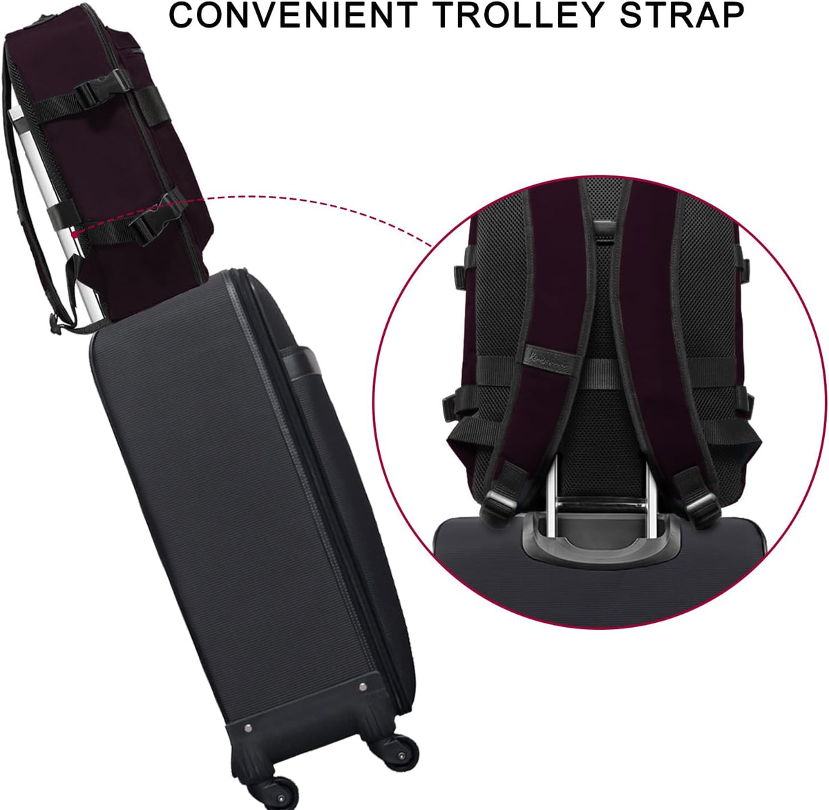 Small Carry-on Personal Item Backpack with luggage strap, Laptop Backpack for Men and Women, Business Travel Gym Sport, Pewter