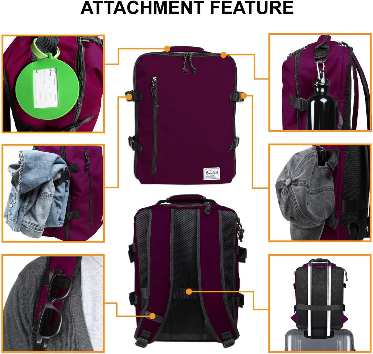 Small Carry-on Personal Item Backpack with luggage strap, Laptop Backpack for Men and Women, Business Travel Gym Sport, Pewter