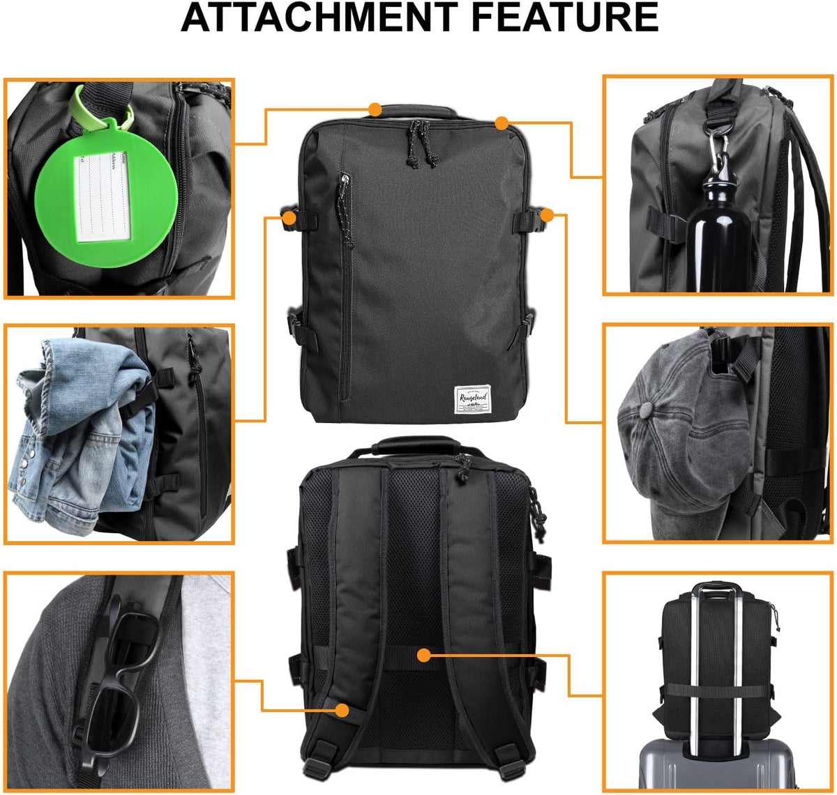 Small Carry-on Personal Item Backpack with luggage strap, Laptop Backpack for Men and Women, Business Travel Gym Sport, Pewter