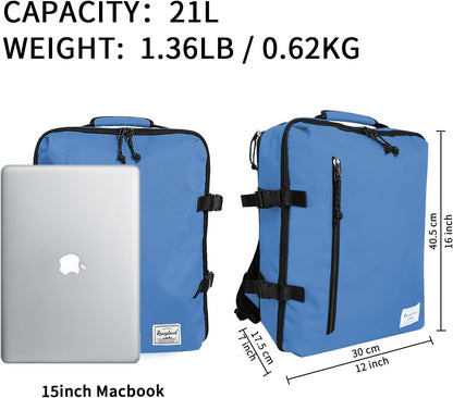 Small Carry-on Personal Item Backpack with luggage strap, Laptop Backpack for Men and Women, Business Travel Gym Sport, Pewter