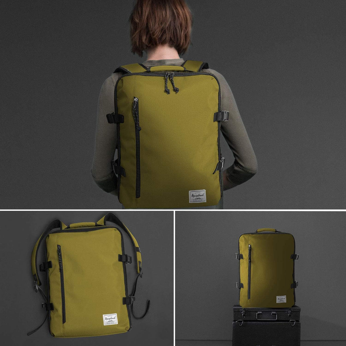 Small Carry-on Personal Item Backpack with luggage strap, Laptop Backpack for Men and Women, Business Travel Gym Sport, Pewter