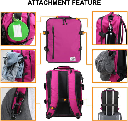 Small Carry-on Personal Item Backpack with luggage strap, Laptop Backpack for Men and Women, Business Travel Gym Sport, Pewter