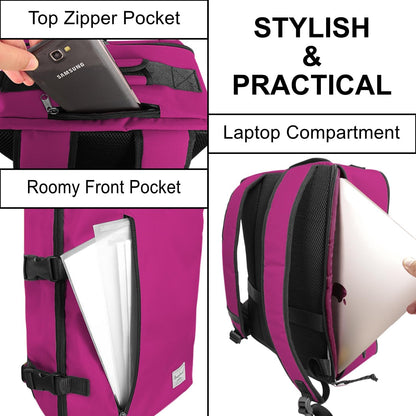Small Carry-on Personal Item Backpack with luggage strap, Laptop Backpack for Men and Women, Business Travel Gym Sport, Pewter
