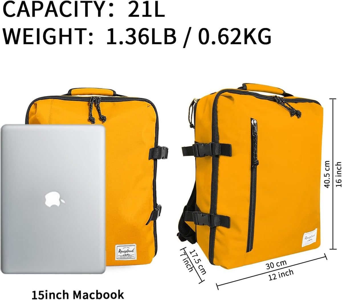 Small Carry-on Personal Item Backpack with luggage strap, Laptop Backpack for Men and Women, Business Travel Gym Sport, Pewter