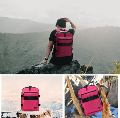 Small Carry-on Personal Item Backpack with luggage strap, Laptop Backpack for Men and Women, Business Travel Gym Sport, Pewter