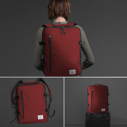 Small Carry-on Personal Item Backpack with luggage strap, Laptop Backpack for Men and Women, Business Travel Gym Sport, Pewter