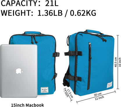 Small Carry-on Personal Item Backpack with luggage strap, Laptop Backpack for Men and Women, Business Travel Gym Sport, Pewter