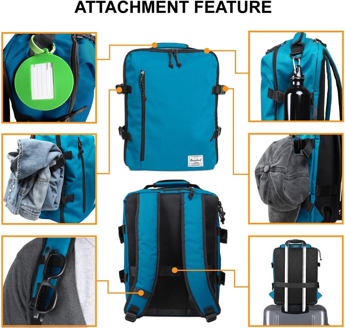 Small Carry-on Personal Item Backpack with luggage strap, Laptop Backpack for Men and Women, Business Travel Gym Sport, Pewter