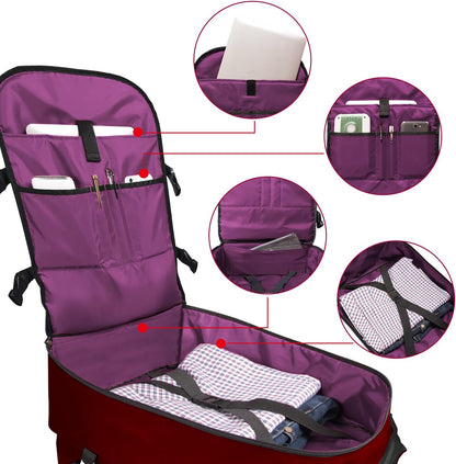 Small Carry-on Personal Item Backpack with luggage strap, Laptop Backpack for Men and Women, Business Travel Gym Sport, Pewter