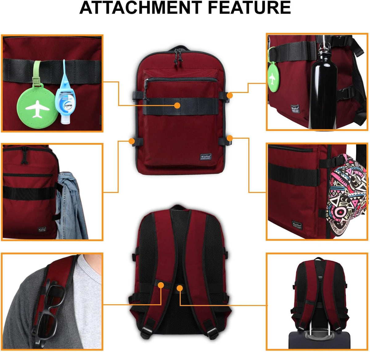 Small Carry-on Personal Item Backpack with luggage strap, Laptop Backpack for Men and Women, Business Travel Gym Sport, Pewter