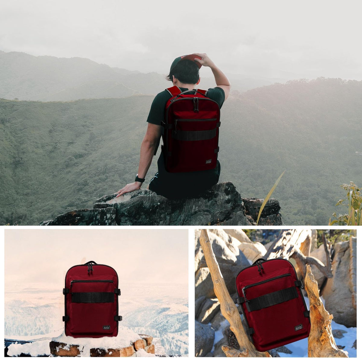 Small Carry-on Personal Item Backpack with luggage strap, Laptop Backpack for Men and Women, Business Travel Gym Sport, Pewter