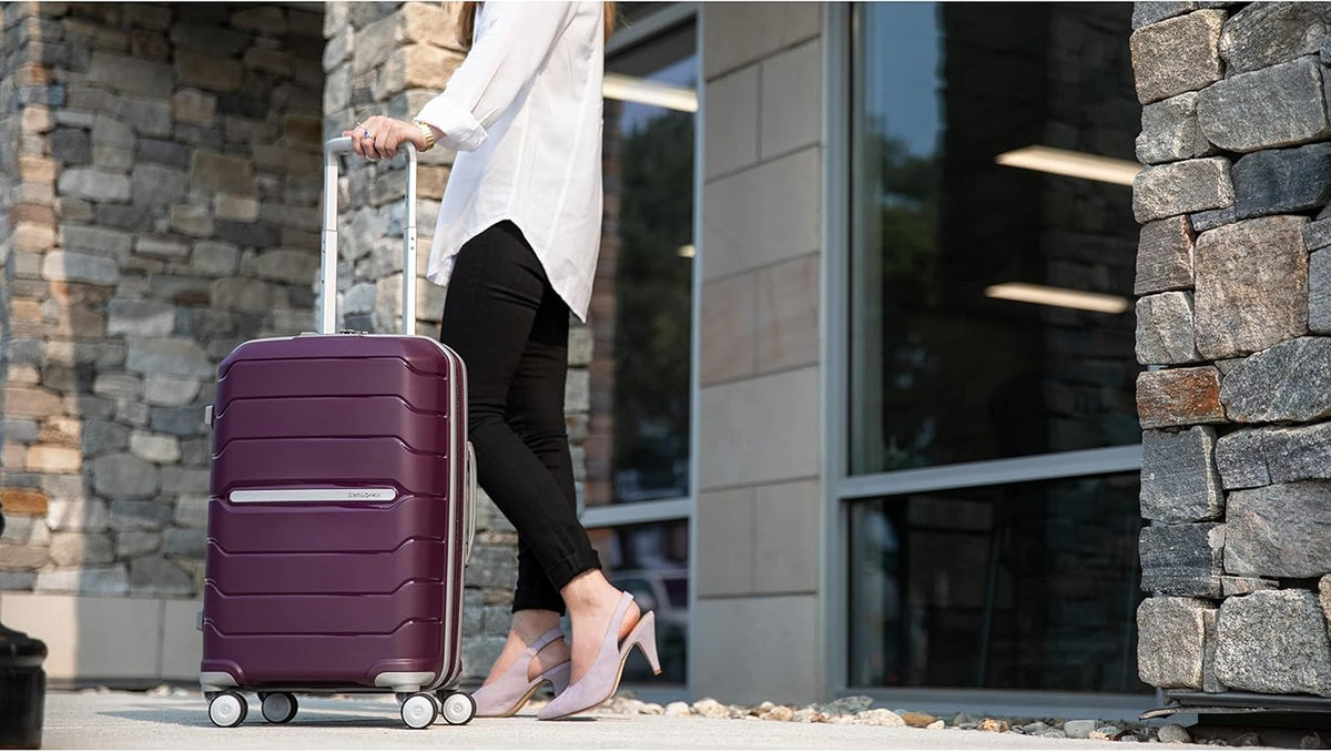 Freeform Hardside Carry-On Luggage with Spinner Wheels - Hardshell Suitcase - TSA, Airline-Approved - Expandable Hard Shell, Smooth Rolling Wheels for Lightweight Travel - Navy
