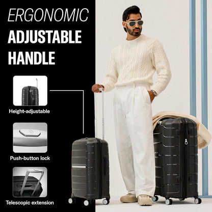 Freeform Hardside Carry-On Luggage with Spinner Wheels - Hardshell Suitcase - TSA, Airline-Approved - Expandable Hard Shell, Smooth Rolling Wheels for Lightweight Travel - Navy