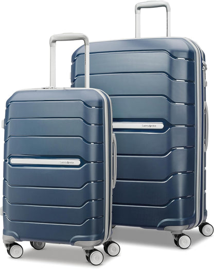 Freeform Hardside Carry-On Luggage with Spinner Wheels - Hardshell Suitcase - TSA, Airline-Approved - Expandable Hard Shell, Smooth Rolling Wheels for Lightweight Travel - Navy