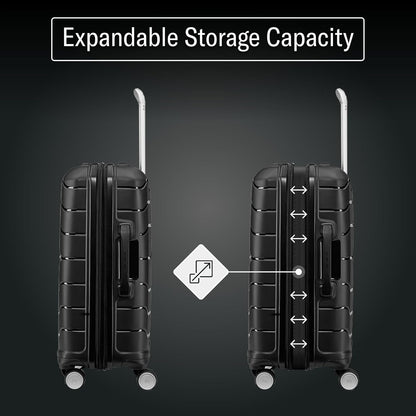 Freeform Hardside Carry-On Luggage with Spinner Wheels - Hardshell Suitcase - TSA, Airline-Approved - Expandable Hard Shell, Smooth Rolling Wheels for Lightweight Travel - Navy