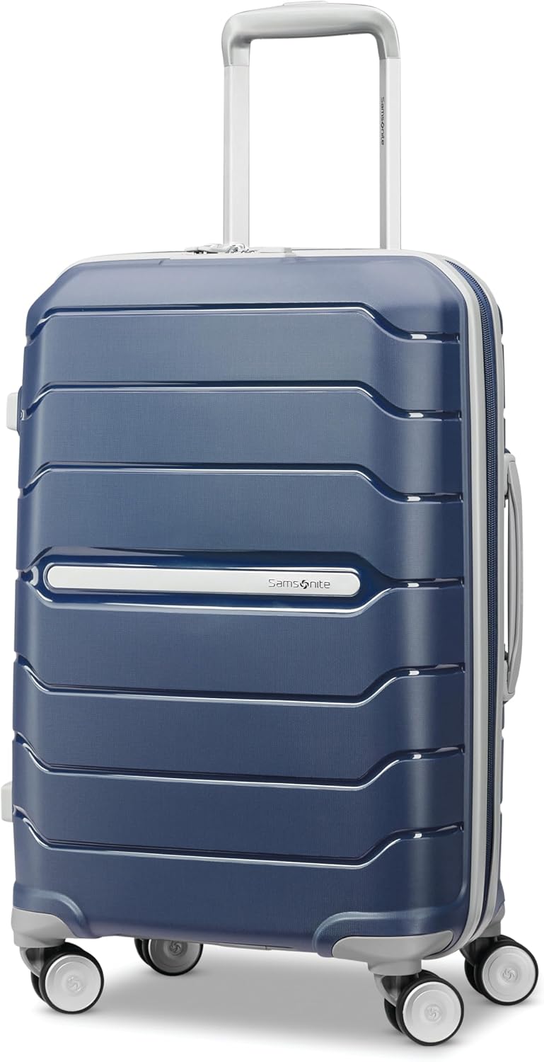 Freeform Hardside Carry-On Luggage with Spinner Wheels - Hardshell Suitcase - TSA, Airline-Approved - Expandable Hard Shell, Smooth Rolling Wheels for Lightweight Travel - Navy