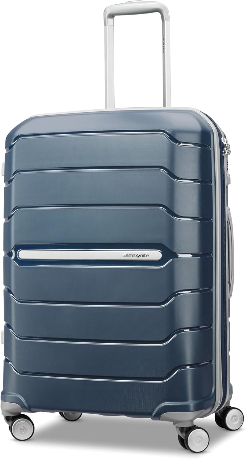 Freeform Hardside Carry-On Luggage with Spinner Wheels - Hardshell Suitcase - TSA, Airline-Approved - Expandable Hard Shell, Smooth Rolling Wheels for Lightweight Travel - Navy
