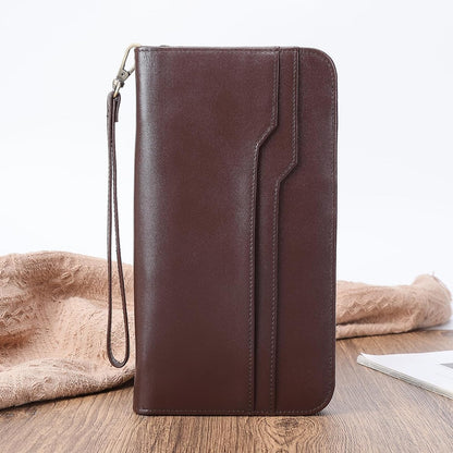 Polare Full Grain Leather Family Travel Passport Wallet and Documents Organizer RFID Blocking Case Holder Fits 6 Passports for Men and Women