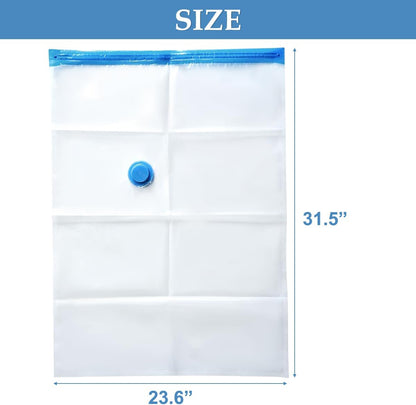 Space-Saving Vacuum Storage Bags 3 Pack with Hand Pump | Extra Thick Compression Bags for Clothes, Blankets, Bedding | Clear Reusable Travel & Home Organizer for Closet, Luggage-Small, 24"L*16"W