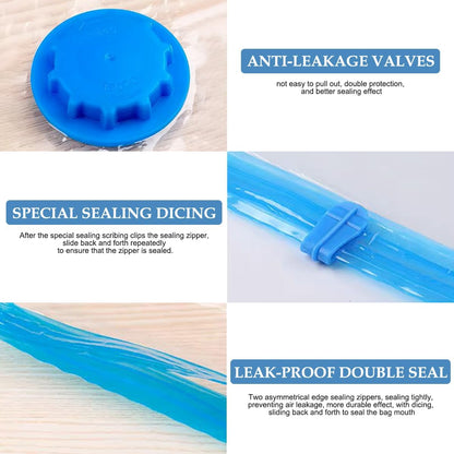 Space-Saving Vacuum Storage Bags 3 Pack with Hand Pump | Extra Thick Compression Bags for Clothes, Blankets, Bedding | Clear Reusable Travel & Home Organizer for Closet, Luggage-Small, 24"L*16"W