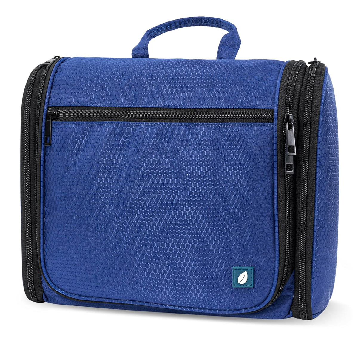 Large Hanging Toiletry Bag for Men, Travel Toiletry Organizer with 10 Compartments, Swivel Hook and 3 Leakproof Pockets, Water Resistant Shaving Kit Case, Packs Flat, Blue