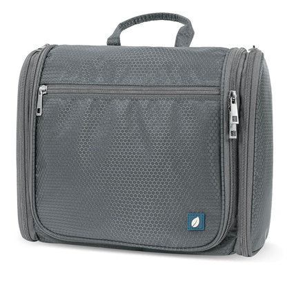 Large Hanging Toiletry Bag for Men, Travel Toiletry Organizer with 10 Compartments, Swivel Hook and 3 Leakproof Pockets, Water Resistant Shaving Kit Case, Packs Flat, Blue