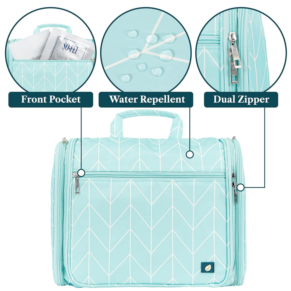 Large Hanging Toiletry Bag for Men, Travel Toiletry Organizer with 10 Compartments, Swivel Hook and 3 Leakproof Pockets, Water Resistant Shaving Kit Case, Packs Flat, Blue