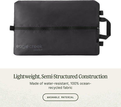 Pack-It Isolate Shoe Sack - Breathable Shoe Sack for Travel - Lightweight & Portable - Washable - Water-Resistant - Easy-Grab Zipper - Top Handle - Black