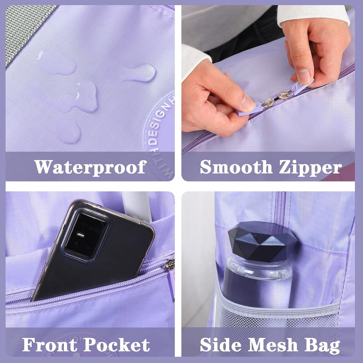5PCS Travel Bag Thick Double-Layer Fabric Foldable Duffle Bags Spirit Airlines Personal Item Bag for Women Men Carry On Bags Sports Gym Tote Weekender Overnight Bag (1002 5PCS)
