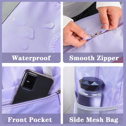 5PCS Travel Bag Thick Double-Layer Fabric Foldable Duffle Bags Spirit Airlines Personal Item Bag for Women Men Carry On Bags Sports Gym Tote Weekender Overnight Bag (1002 5PCS)