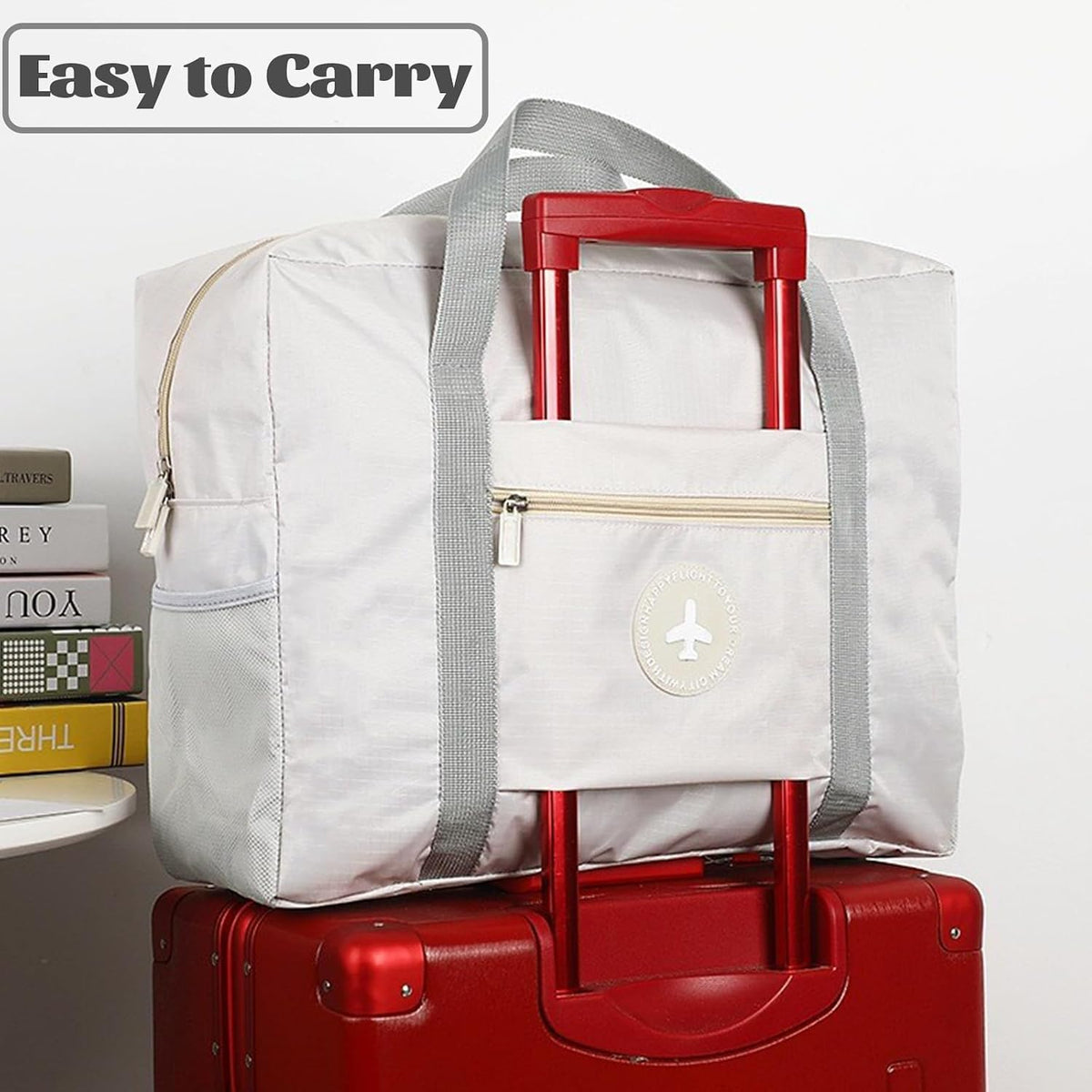 5PCS Travel Bag Thick Double-Layer Fabric Foldable Duffle Bags Spirit Airlines Personal Item Bag for Women Men Carry On Bags Sports Gym Tote Weekender Overnight Bag (1002 5PCS)