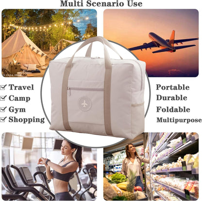 5PCS Travel Bag Thick Double-Layer Fabric Foldable Duffle Bags Spirit Airlines Personal Item Bag for Women Men Carry On Bags Sports Gym Tote Weekender Overnight Bag (1002 5PCS)