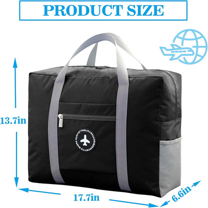 5PCS Travel Bag Thick Double-Layer Fabric Foldable Duffle Bags Spirit Airlines Personal Item Bag for Women Men Carry On Bags Sports Gym Tote Weekender Overnight Bag (1002 5PCS)