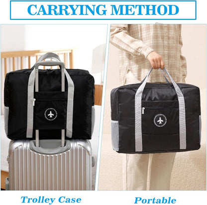 5PCS Travel Bag Thick Double-Layer Fabric Foldable Duffle Bags Spirit Airlines Personal Item Bag for Women Men Carry On Bags Sports Gym Tote Weekender Overnight Bag (1002 5PCS)